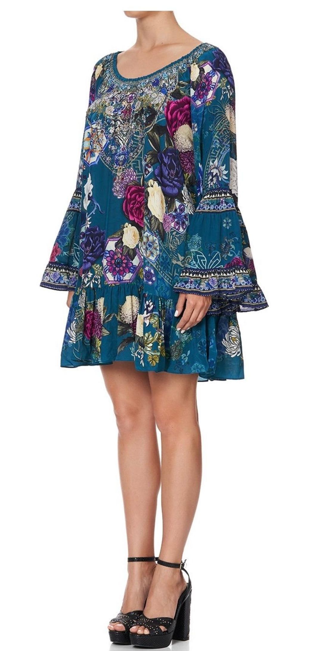 Camilla Lunar Gazing A Line Frill Mini Dress Size L / AU 14 for rent on The Volte - main image