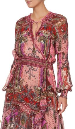 Camilla Lotus Lovers Blouson Sleeve Wrap Dress Size XL / AU 16 for rent on The Volte - image 6