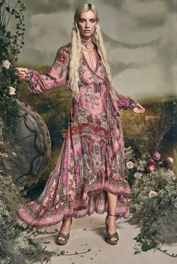 Camilla Lotus Lovers Blouson Sleeve Wrap Dress Size XL / AU 16 for rent on The Volte - image 8