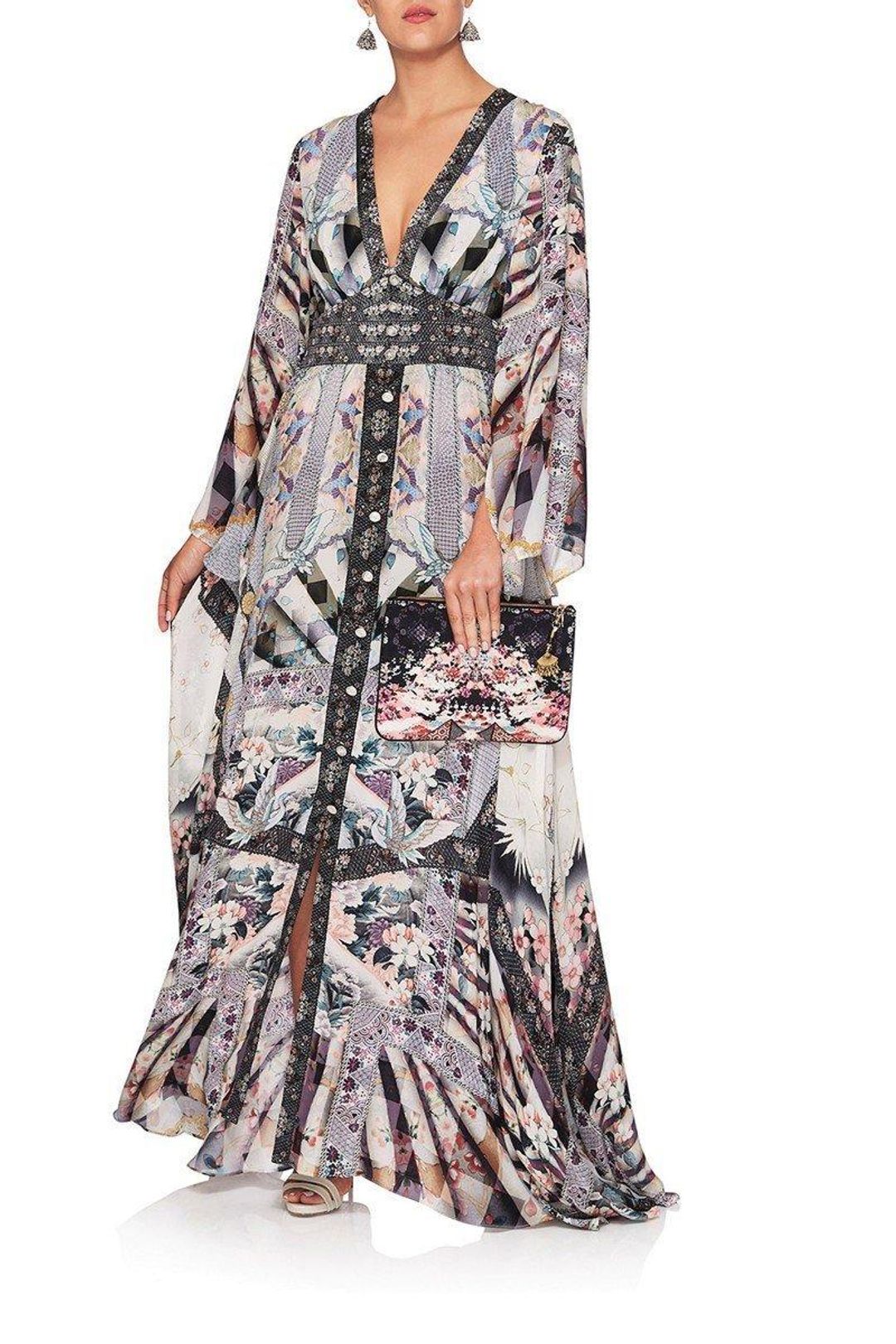 Camilla 'In her Shoes' Kimono Sleeve Dress with Shirring Detail Size 14 for rent on The Volte - main image