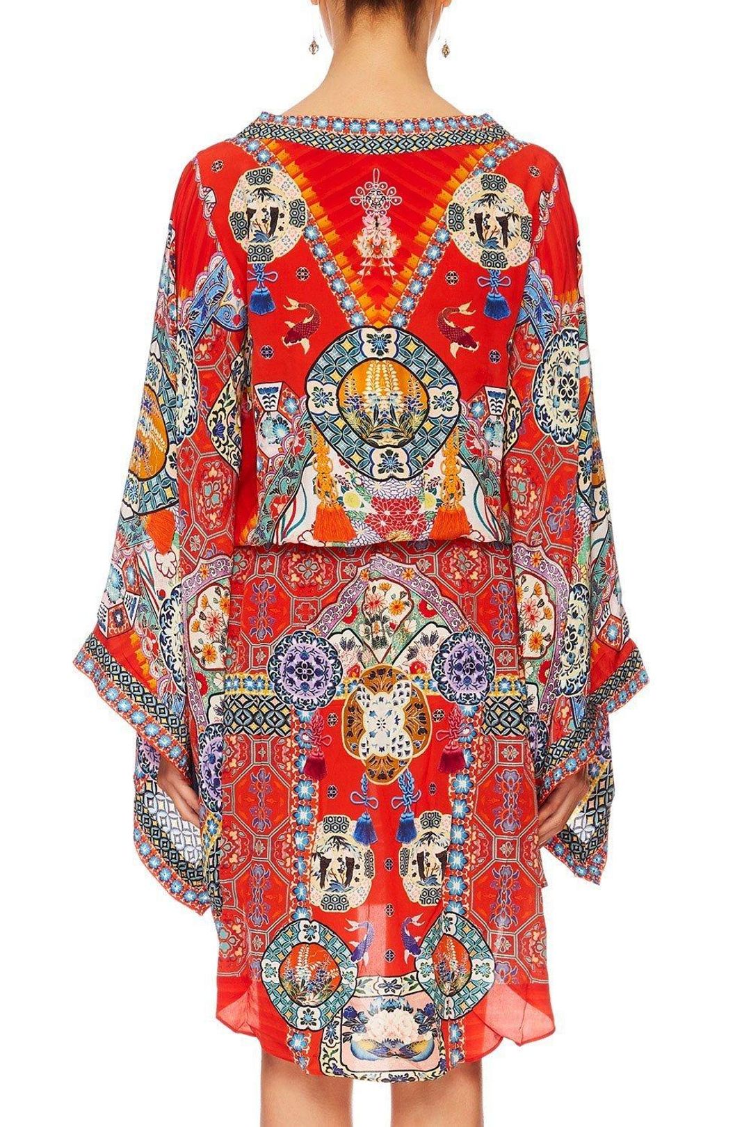Camilla 'Found in Translation' V-neck Kimono Dress with Tie Size 14 for rent on The Volte - main image