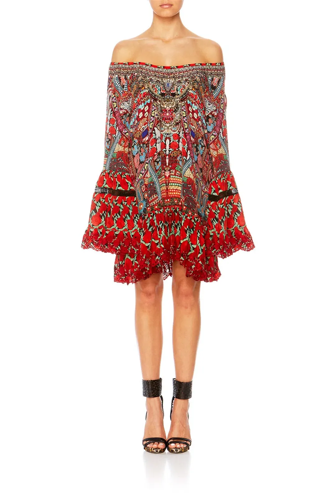 Camilla Queen Alika A Line Frill Dress Print Size 12 for rent on The Volte - main image