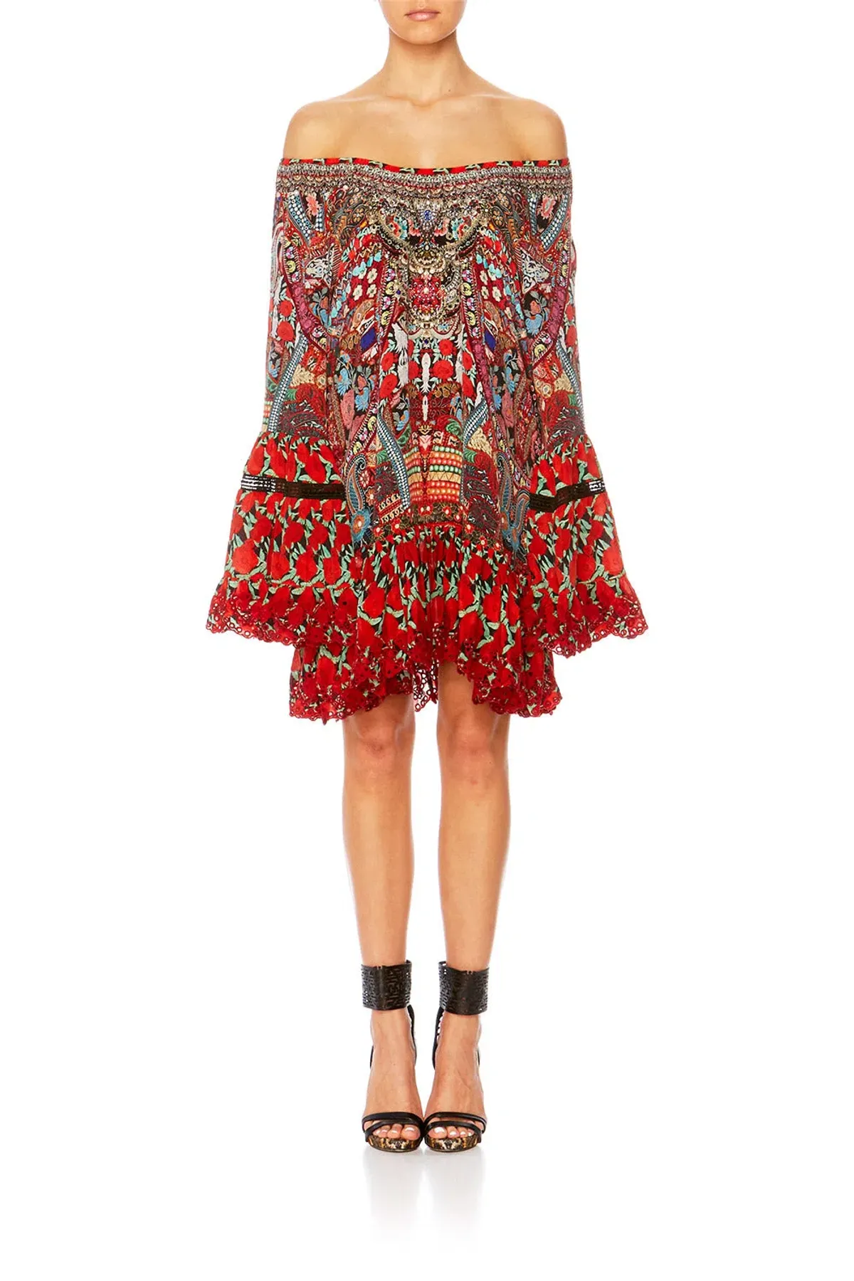 Camilla Queen Alika A Line Frill Dress Print Size 12 for rent on The Volte - main image