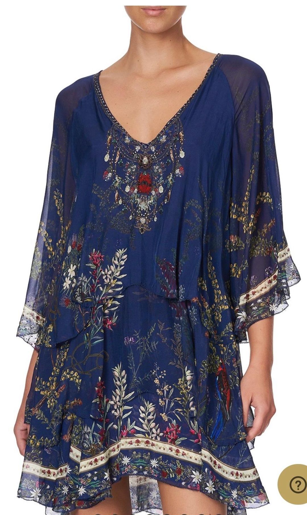 Camilla Wings in Arms Layered Frill Short Dress Print Size 12 for rent on The Volte - main image