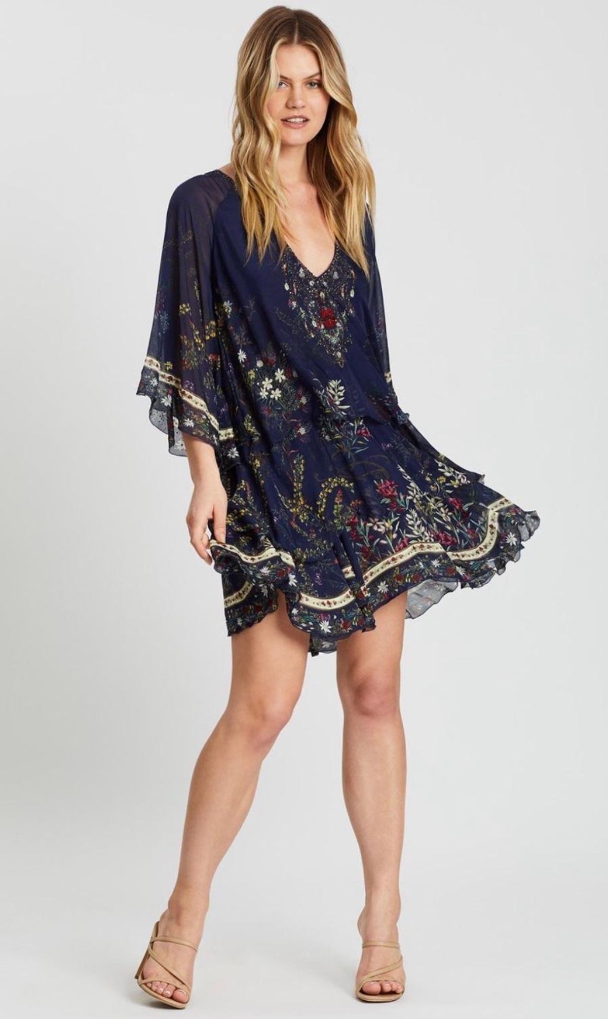 Camilla Wings in Arms Layered Frill Short Dress Print Size 12 for rent on The Volte - main image