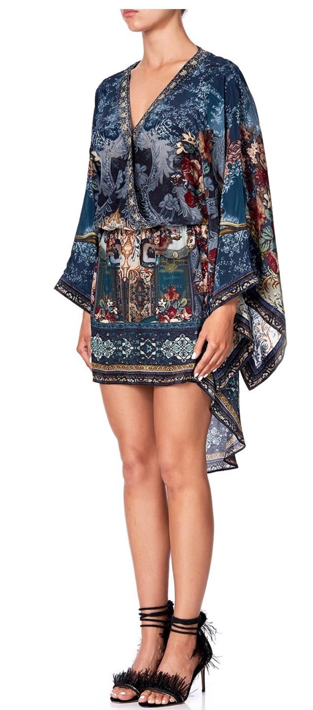 Camilla Hotel Boheme V Neck Kimono Dress Print Size 14 for rent on The Volte - main image