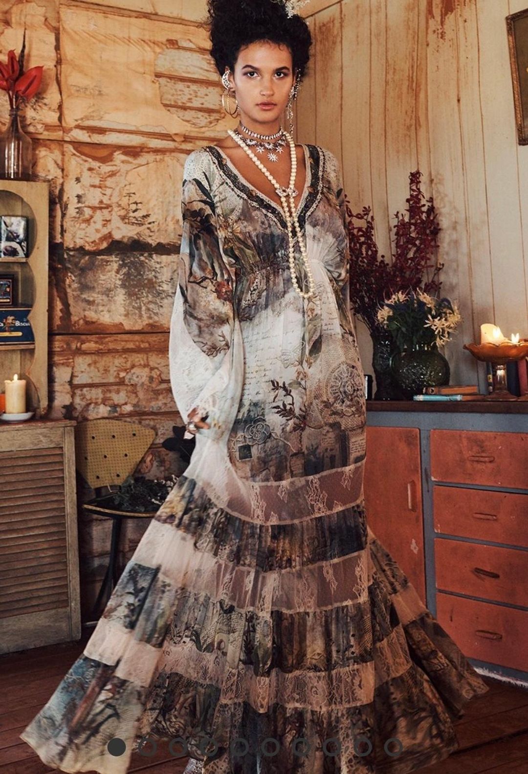 Camilla Letters from Hilda Lace Panel Dress Print Size 14 for rent on The Volte - main image