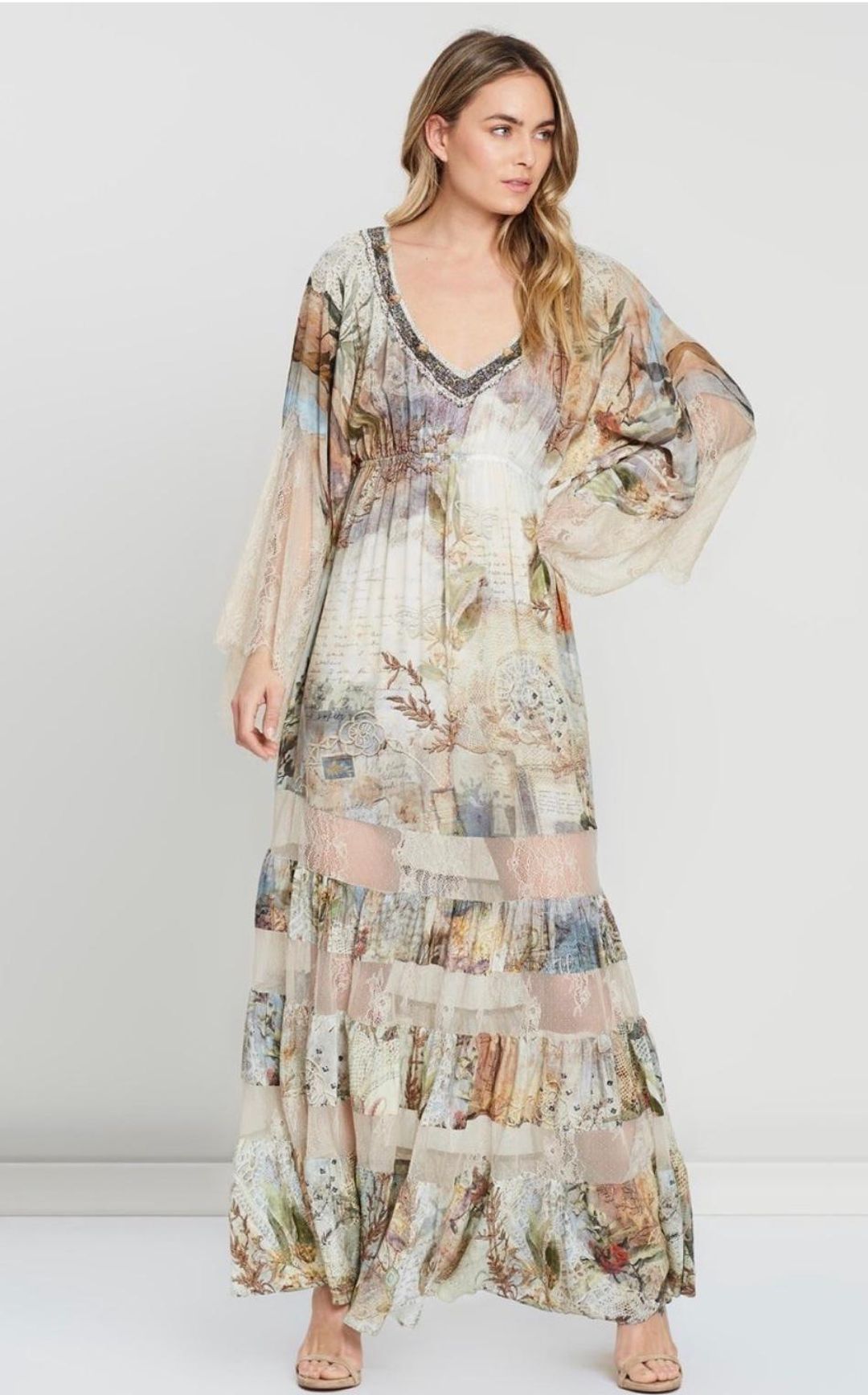 Camilla Letters from Hilda Lace Panel Dress Print Size 14 for rent on The Volte - main image