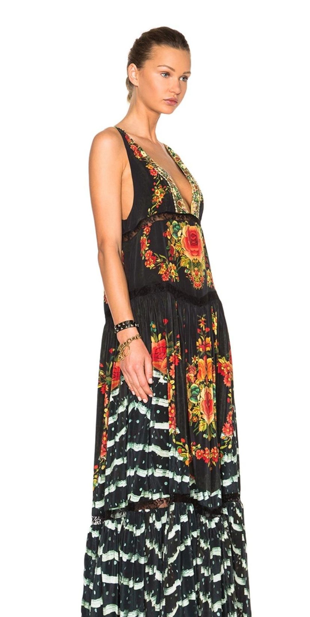 Camilla Lift the Veil V Neck Maxi Dress Print Size 14 for rent on The Volte - main image