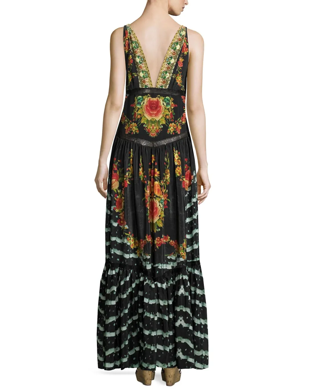 Camilla Lift the Veil V Neck Maxi Dress Print Size 14 for rent on The Volte - main image
