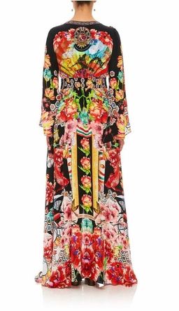 Camilla Painted Land Kimono Sleeve Dress with Shirring Detail Print Size 12 for rent on The Volte - image 2