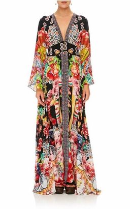 Camilla Painted Land Kimono Sleeve Dress with Shirring Detail Print Size 12 for rent on The Volte - image 4
