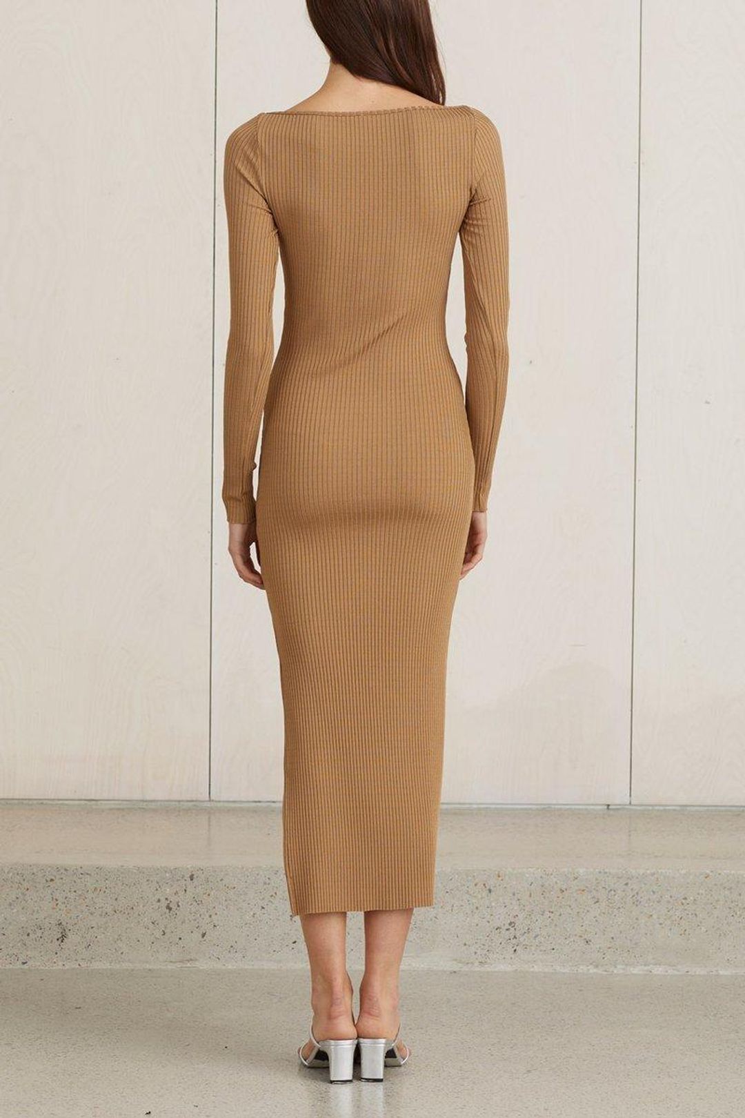 Bec & Bridge Iman Midi Dress Brown Size 8 for rent on The Volte - main image