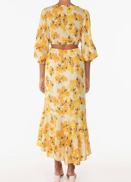 Peony Citrus Hi Neck Cut Out Dress Print Size 10 for rent on The Volte - image 5