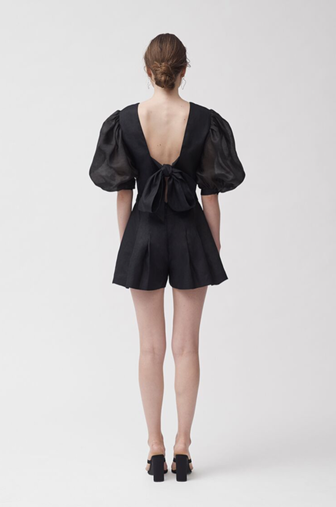 Joslin Studio Andrea Linen Playsuit Black size 6 for rent on The Volte - main image