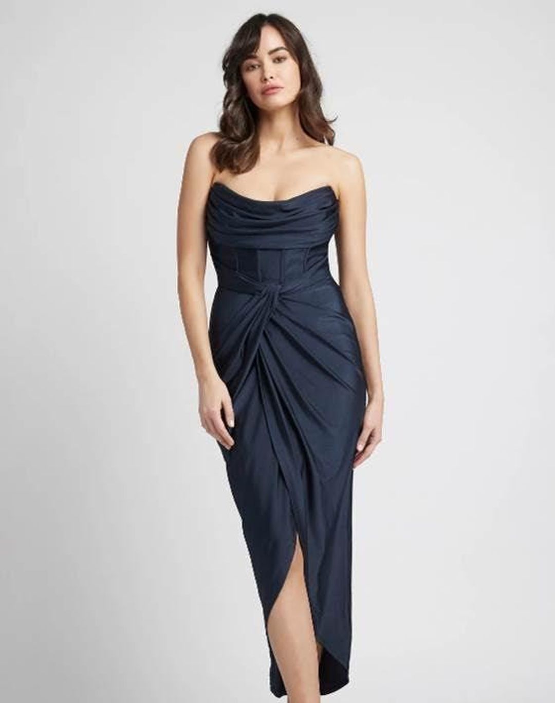 Shieke Ink Jersey Midi Dress Blue Size 6 for rent on The Volte - main image
