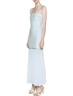 Dion Lee Linear Crepe Pleat Strapless Dress Powder Blue Size 8 for rent on The Volte - image 2