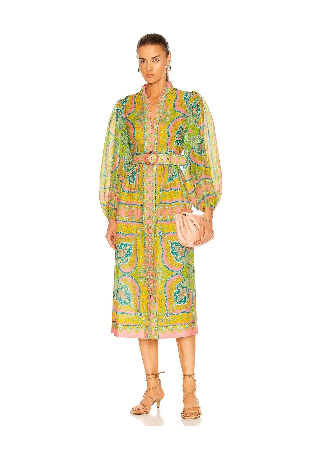 Zimmermann Estelle Buttoned Midi Dress Print Size 2/AU 12 for rent on The Volte - main image