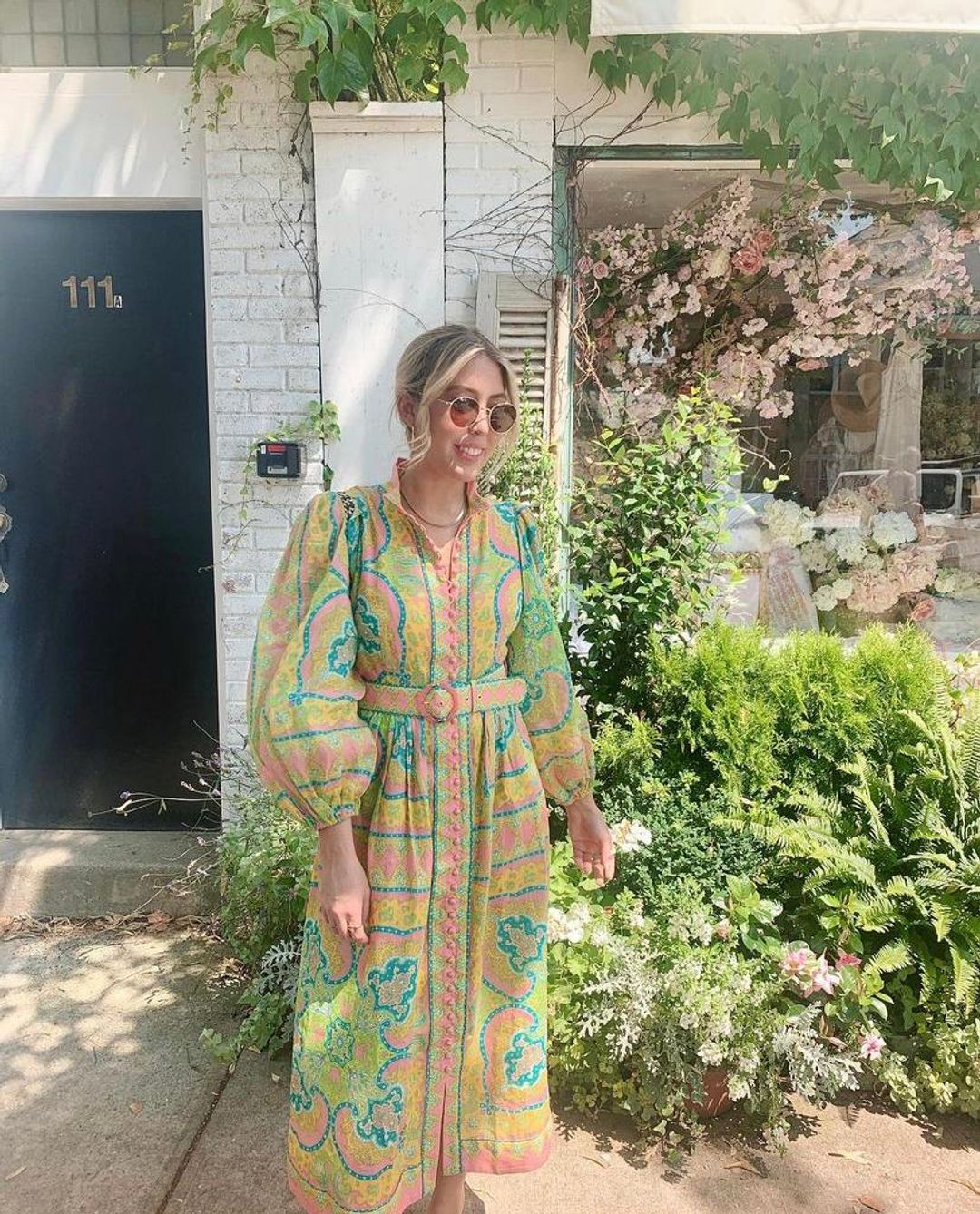 Zimmermann Estelle Buttoned Midi Dress Print Size 2/AU 12 for rent on The Volte - main image