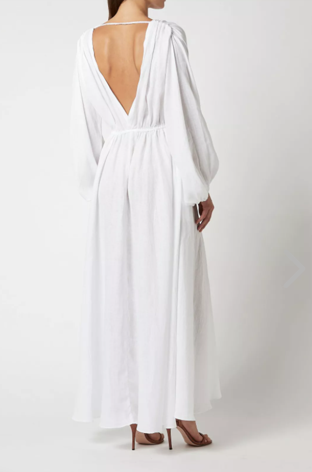 Scanlan Theodore Italian Linen Low Back Dress White Size 8 for rent on The Volte - main image