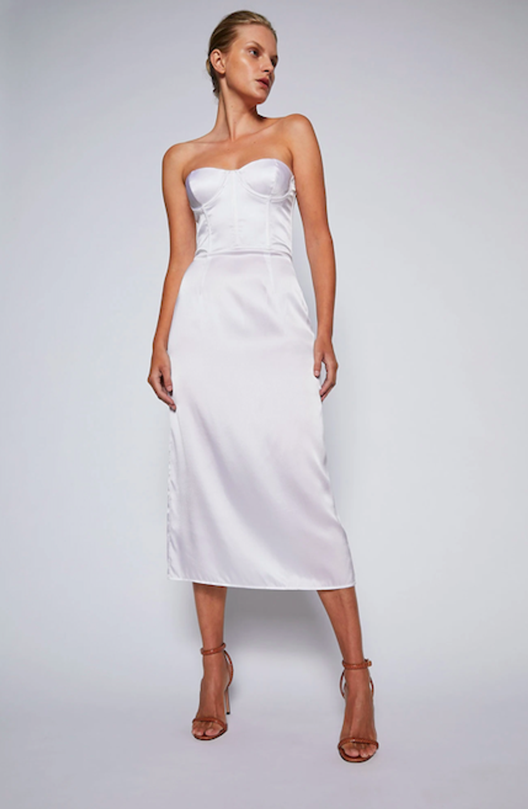 Scanlan Theodore Silk Bustier Slip Dress White Size 6 for rent on The Volte - main image