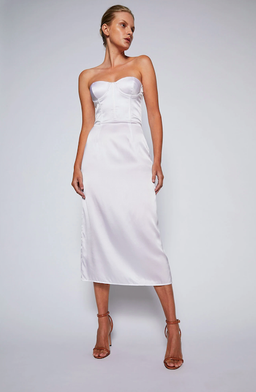 Scanlan Theodore Silk Bustier Slip Dress White Size 6 for rent on The Volte - image 1