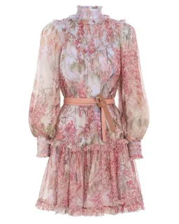 Zimmermann Botanica Smocked Yoke Mini Dress Milettia Floral Size 0P/ AU 6 for rent on The Volte - image 4
