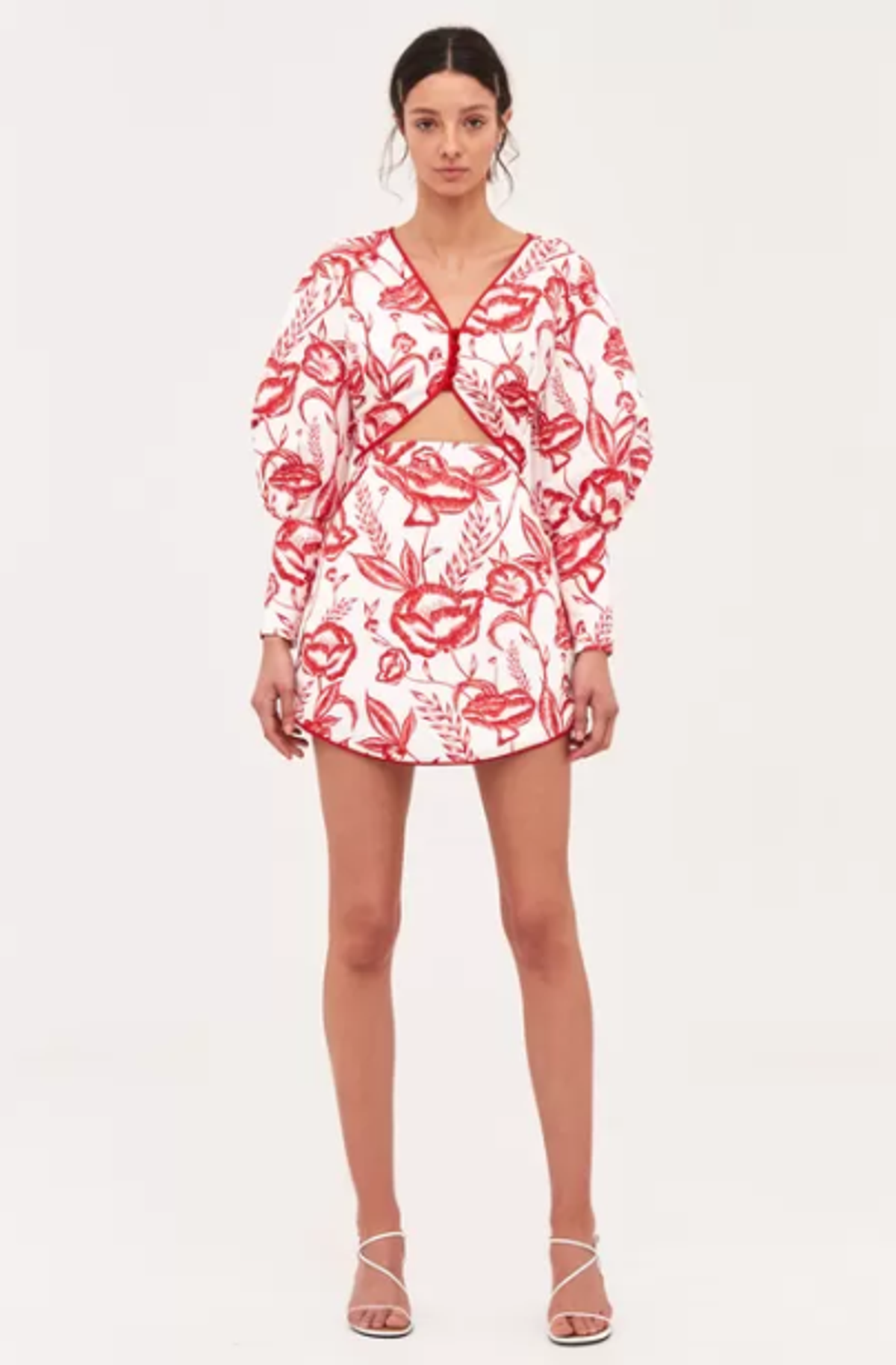 C/MEO Collective White Lie Long Sleeve Mini Dress Print Size 10 for rent on The Volte - main image