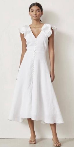 Bec & Bridge La Fontelina Linen Dress White Size 6 for rent on The Volte - image 1