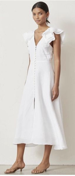 Bec & Bridge La Fontelina Linen Dress White Size 6 for rent on The Volte - image 3