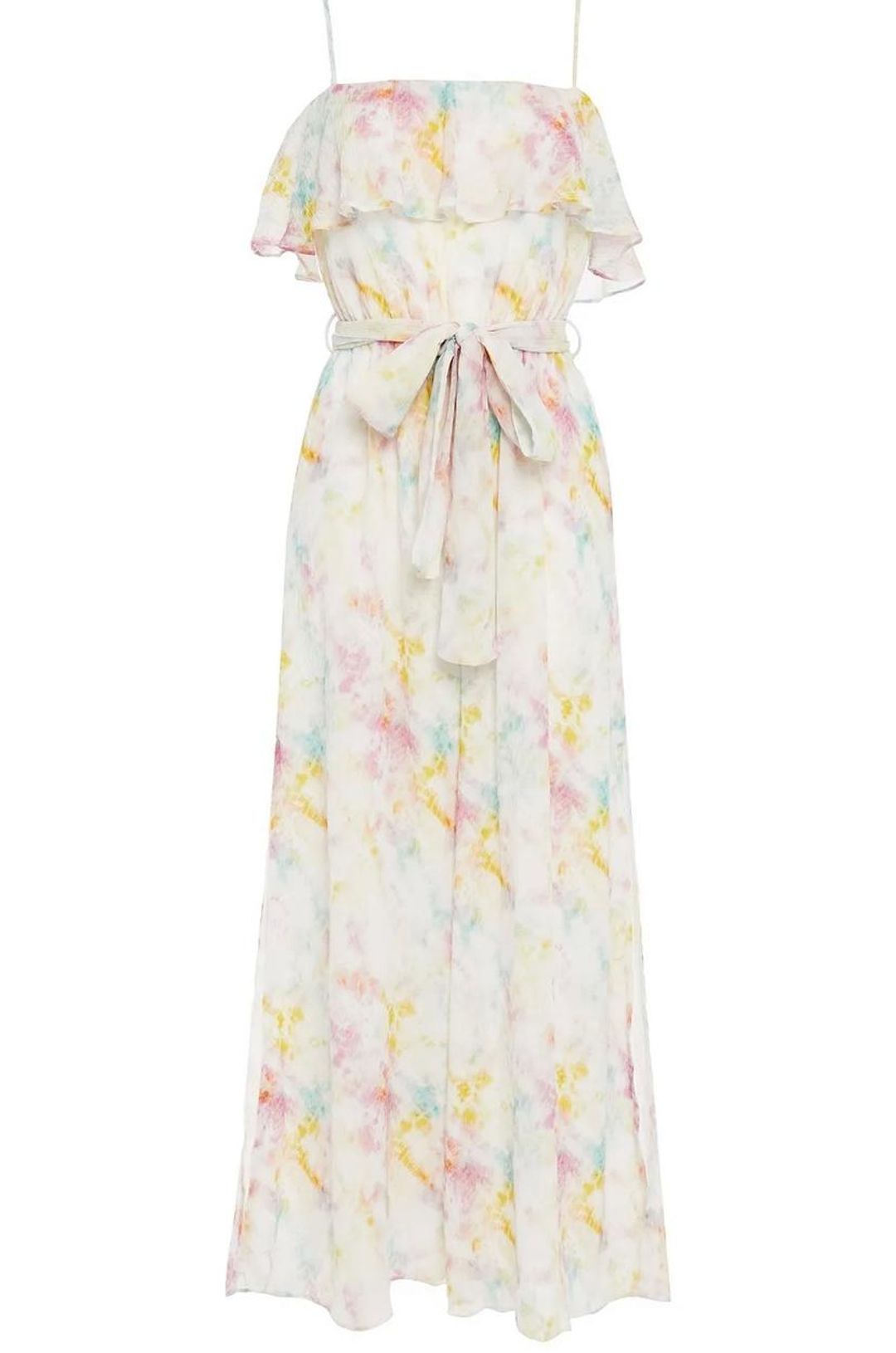 Tigerlily Saaralie Tie-dyed Cotton and Silk-blend Gauze Wide-leg Jumpsuit Print Size 8 for rent on The Volte - main image