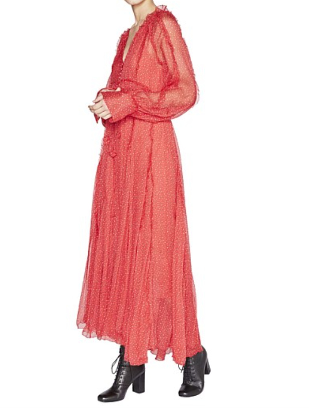 Lee Mathews Ladybird Silk Dress Red Size 8 for rent on The Volte - main image