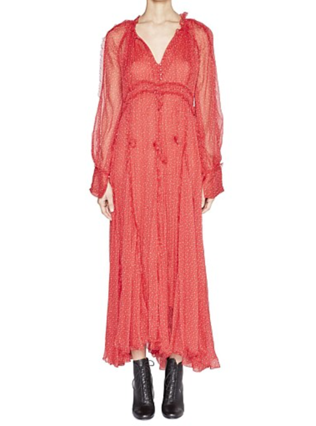 Lee Mathews Ladybird Silk Dress Red Size 8 for rent on The Volte - main image