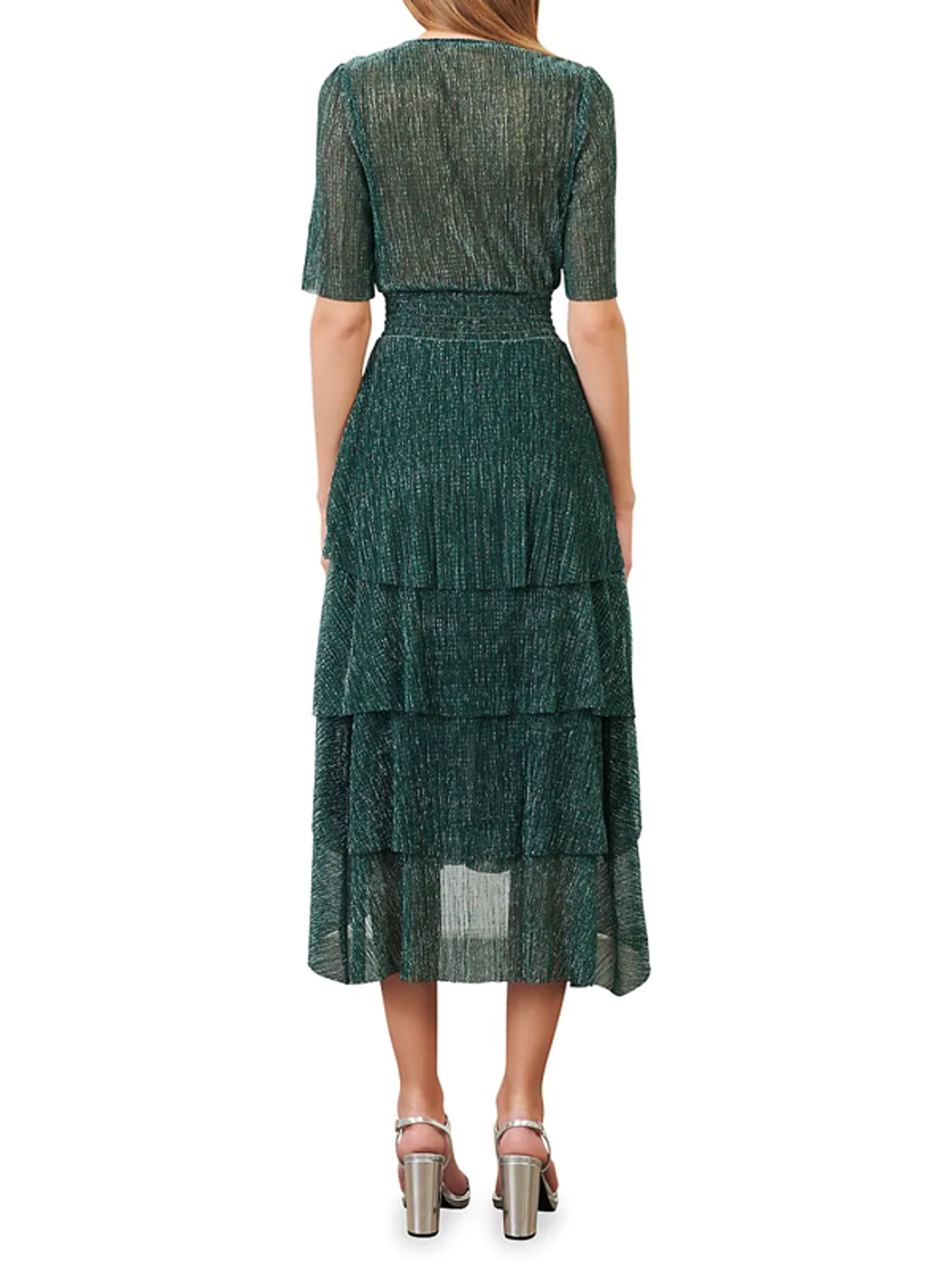 Maje Ruffine Dress Green Size 14 for rent on The Volte - main image