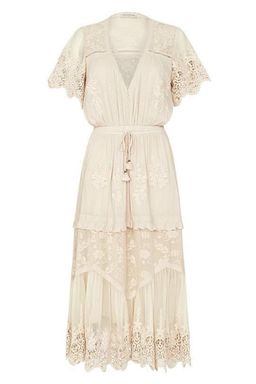 Spell Designs Maggie Embroidered Midi Dress Cream Size 10 for rent on The Volte - image 4