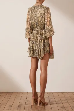 Shona Joy Jolie Balloon Sleeve Mini Dress Print Size 14 for rent on The Volte - image 3