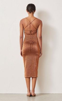  Bec & Bridge Bronze Baby Midi Dress Brown Size 6 for rent on The Volte - image 3