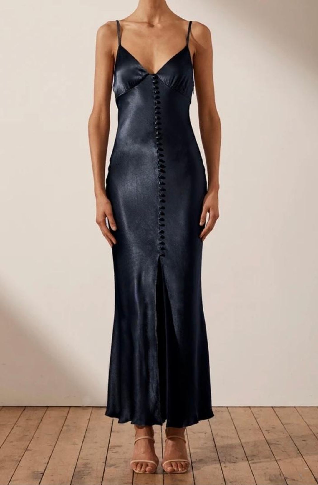 Shona Joy La Lune Bias Slip Dress Navy Size 14 for rent on The Volte - main image