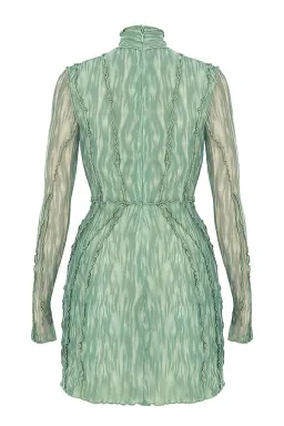 House of CB 'Dylan' Ivy Printed Mesh Lace Up Mini Dress Green Size 8 for rent on The Volte - image 7
