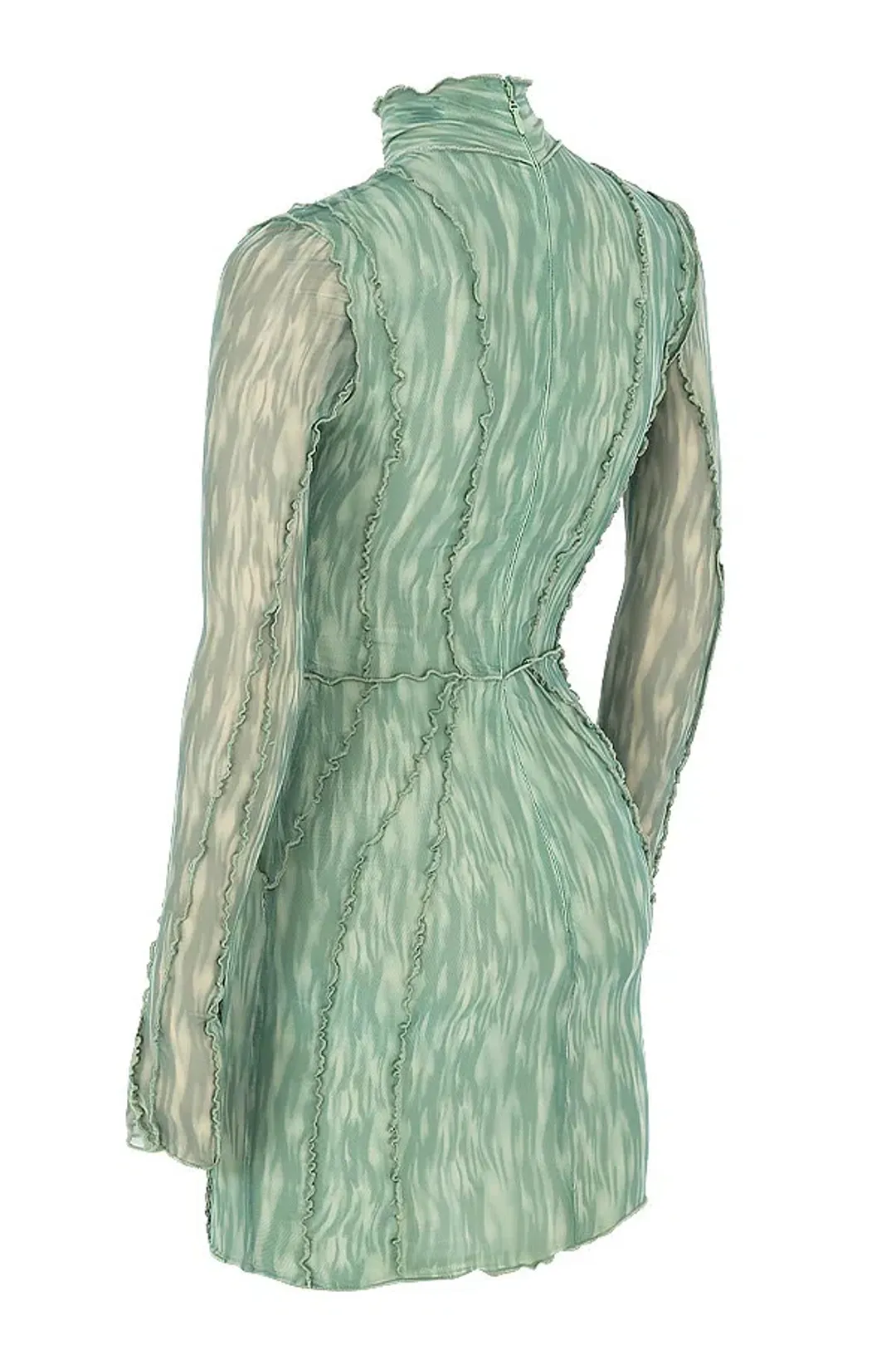 House of CB 'Dylan' Ivy Printed Mesh Lace Up Mini Dress Green Size 8 for rent on The Volte - main image