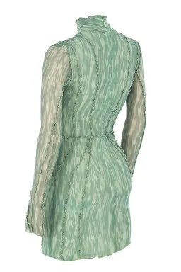 House of CB 'Dylan' Ivy Printed Mesh Lace Up Mini Dress Green Size 8 for rent on The Volte - image 6