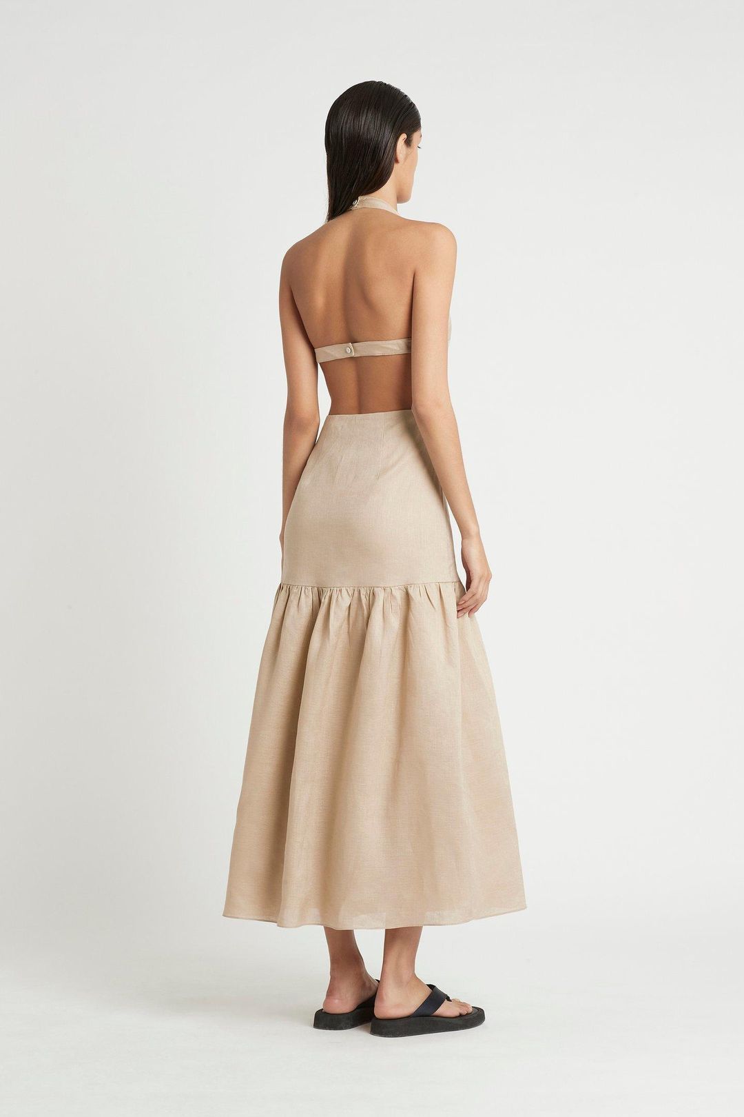 Sir The Label Blanche Halter Dress Midi Cream | AU 6 for rent on The Volte - main image