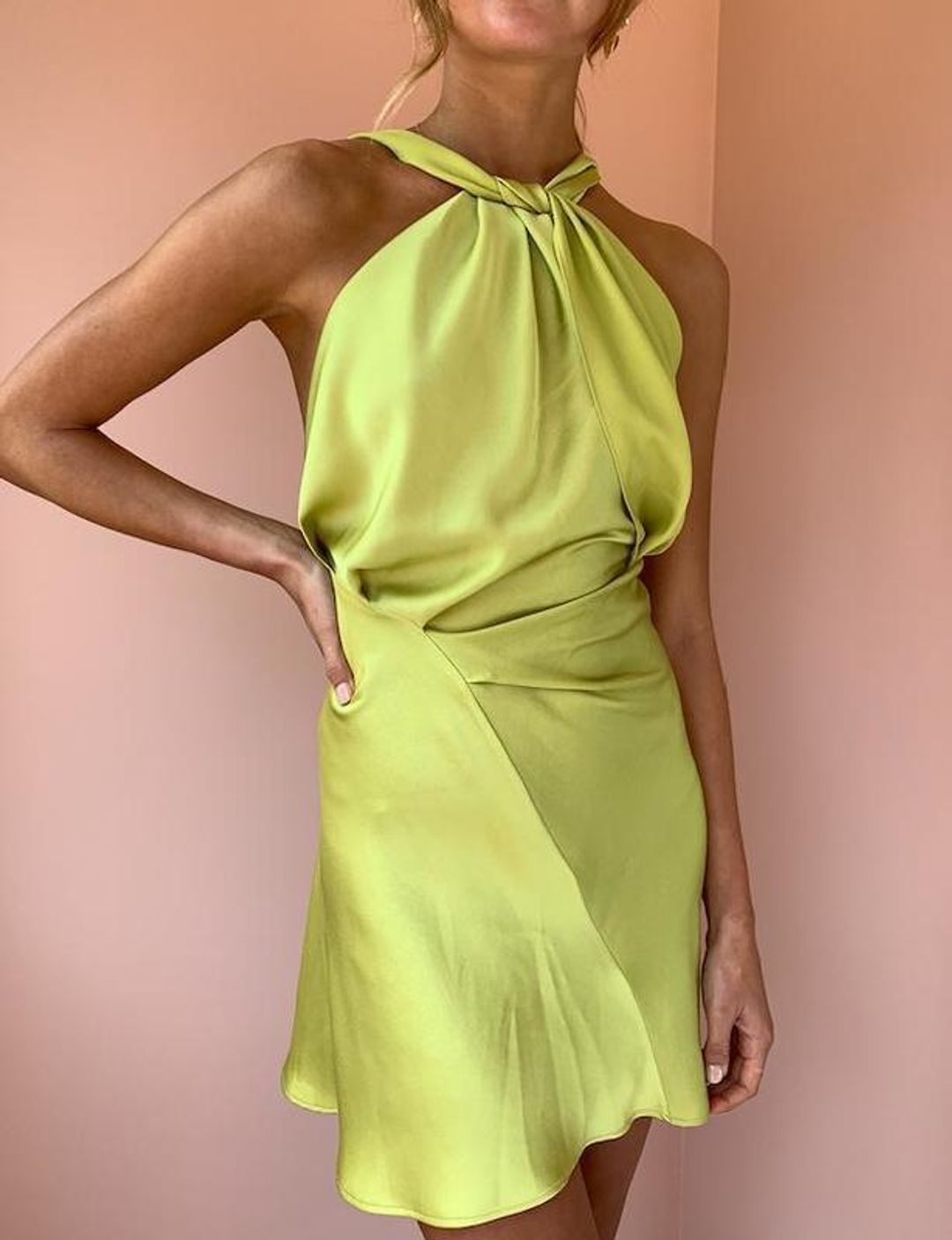 One Fell Swoop Audrey Mini Dress Citron Size 12 for rent on The Volte - main image