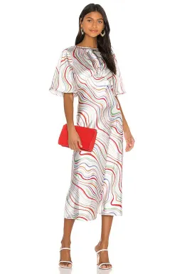 C/MEO Collective My Way Short Sleeve Dress in Ivory Rainbow Size AU 12 for rent on The Volte - image 1