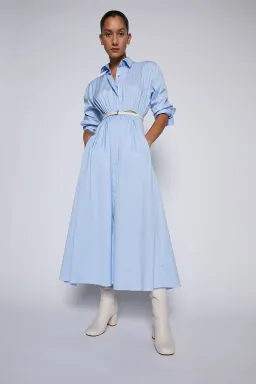 Scanlan Theodore Cotton Gathered Dress Pale Blue Size 8 for rent on The Volte - image 1