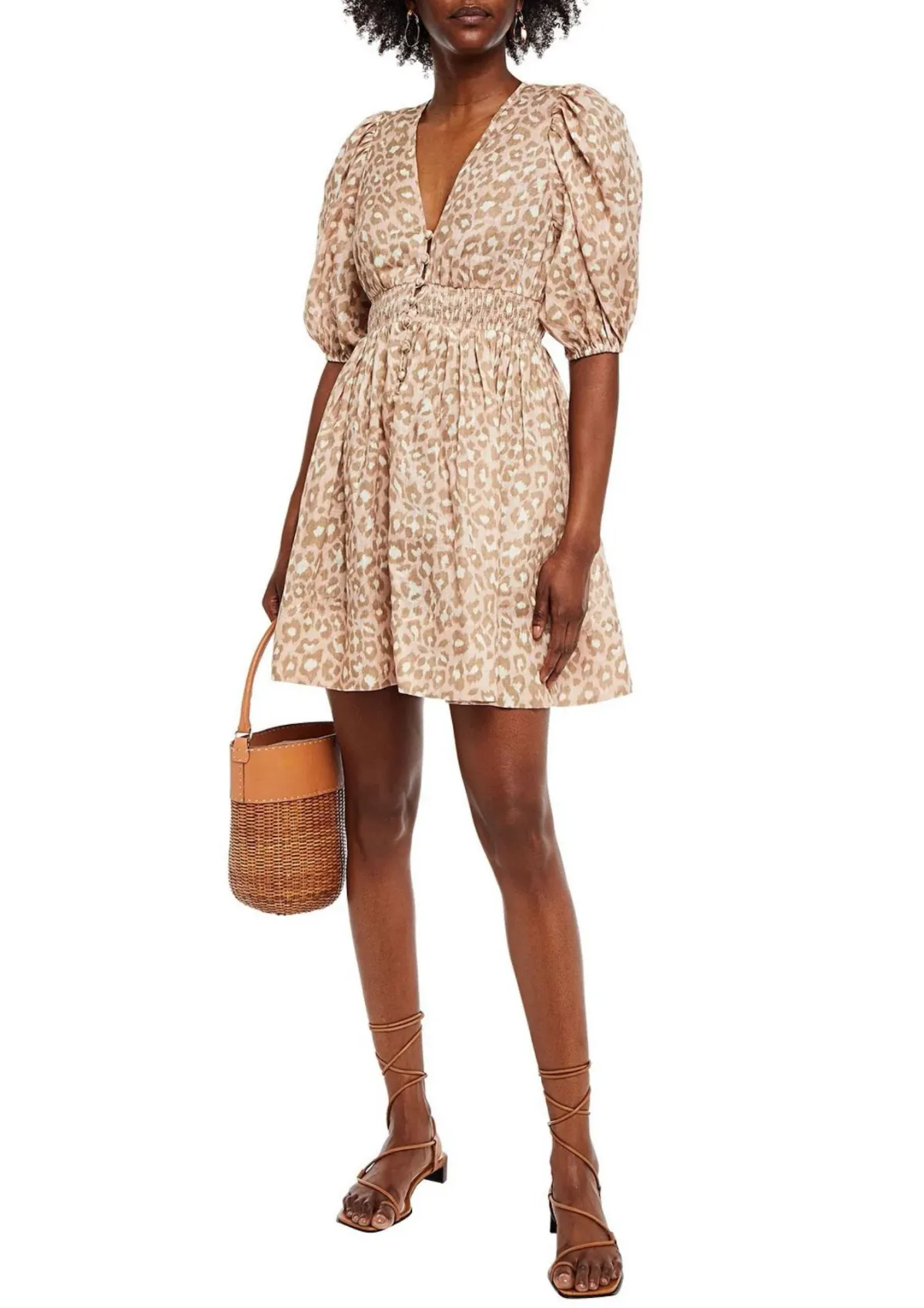 Zimmermann Carnaby Shirred Mini Dress Print Size 8 for rent on The Volte - main image