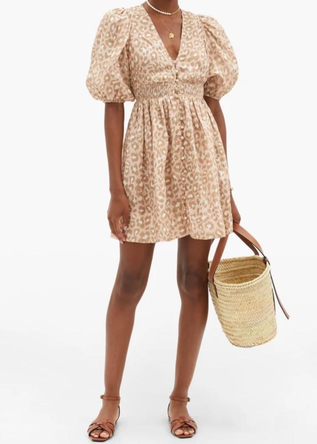 Zimmermann Carnaby Shirred Mini Dress Print Size 8 for rent on The Volte - main image