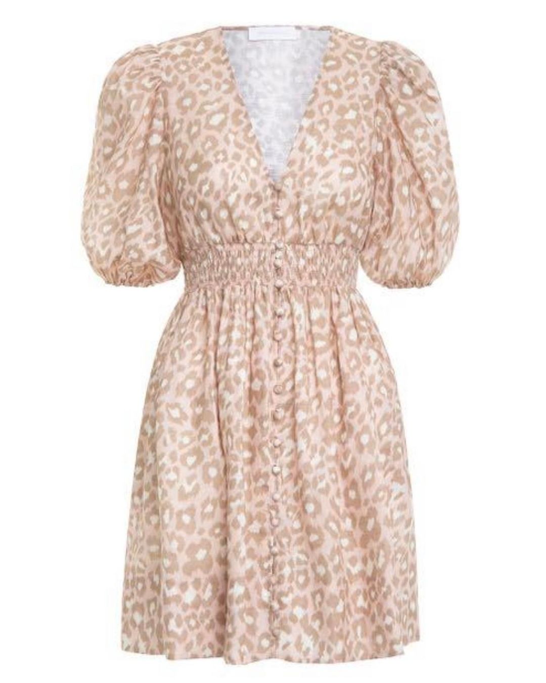 Zimmermann Carnaby Shirred Mini Dress Print Size 8 for rent on The Volte - main image