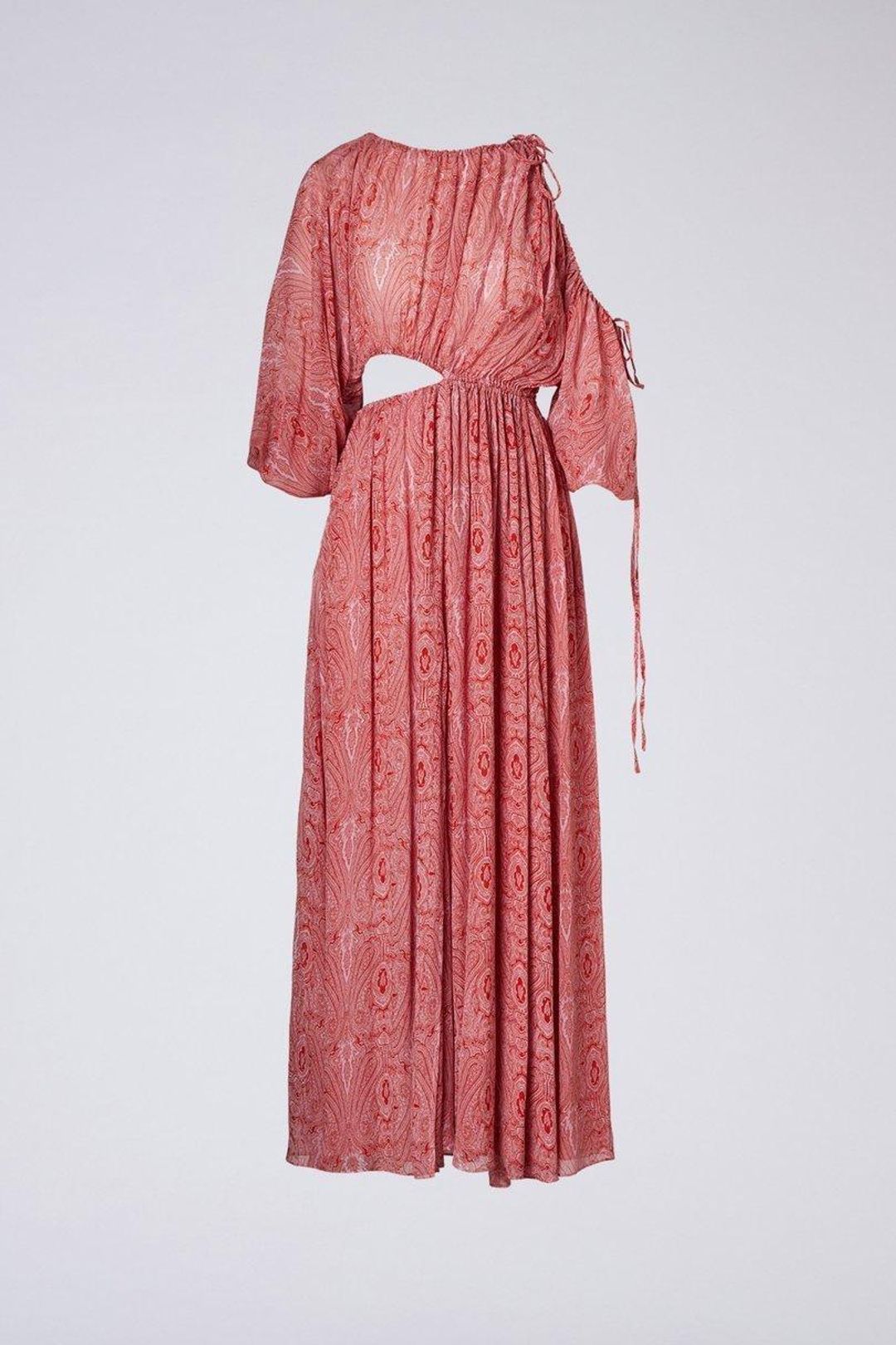 Scanlan Theodore GGT Paisley Drawcord Dress Pink Size 8 for rent on The Volte - main image