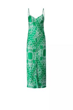 Scanlan Theodore Silk Paisley Long Slip Dress Green Size 10 for rent on The Volte - image 6